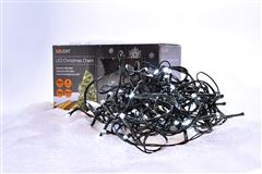 Solight LED vonkajšia vianočná reťaz, 200 LED, 10m, prívod 5m, 8 funkcií, IP44, studená biela