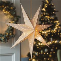 Solight LED vianočná hviezda, závesná, 60cm, 20x LED, časovač, 2x AA