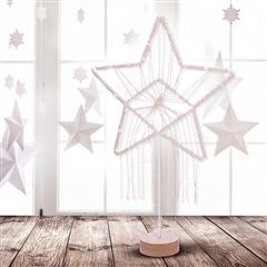 Solight LED vianočná hviezda stolná, pletená, 35x LED, 2x AAA