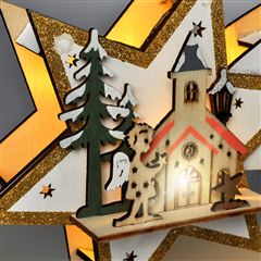 Solight LED vianočná kométa, 10x LED, drevená, 30cm