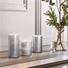 Solight sada LED sviečok, 3ks, 10/13/16cm, strieborná, 3x AAA 