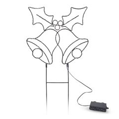 Solight LED vonkajšia dekorácia zvončeky, 100x LED, časovač, 55cm, 3x AA
