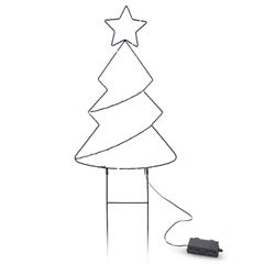 Solight LED vonkajšia dekorácia stromček, 85x LED, časovač, 68cm, 3x AA