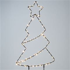 Solight LED vonkajšia dekorácia stromček, 85x LED, časovač, 68cm, 3x AA