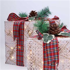 Solight sada 3 LED vianočných darčekov, 48x LED, IP44