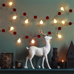 Solight LED vianočná retiazka červená-biela, 20x LED, 1,5m, 2xAA