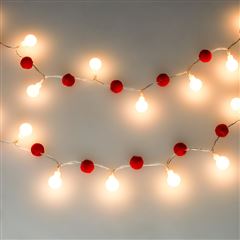 Solight LED vianočná retiazka červená-biela, 20x LED, 1,5m, 2xAA