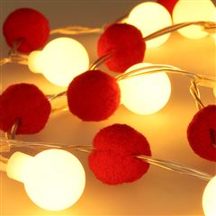 Solight LED vianočná retiazka červená-biela, 20x LED, 1,5m, 2xAA