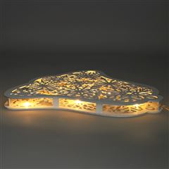 Solight LED drevený vianočný zvonček, 9x LED, biela, 30cm, časovač, 2x AA