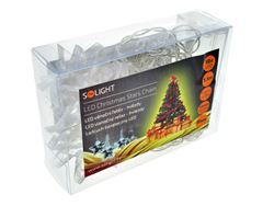 Solight LED vianočná reťaz, hviezdy, 1,5m, 10x LED, 2x AA, modré svetlo