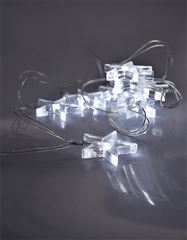 Solight LED vianočná reťaz, hviezdy, 1,5m, 10x LED, 2x AA, biele svetlo