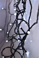 Solight LED vonkajšia vianočná reťaz, 100LED, 10m, 3m prívod, 8 funkcií, IP44, 3x AA, studená biela