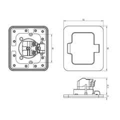 Solight vstavaná podlahová zásuvka, IP55, matná čierna, obdĺžnikové viečko