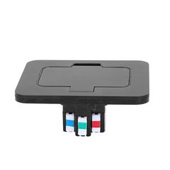 Solight vstavaná podlahová zásuvka, IP55, matná čierna, obdĺžnikové viečko