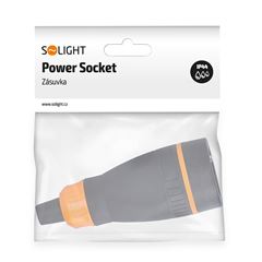 Solight zásuvka do vlhka, priama, IP40, čierna-oranžová