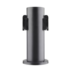 Solight záhradný stĺpik IP44, nerez oceľ, 2 zásuvky, valec, čierny