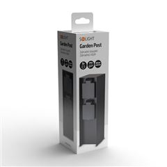 Solight záhradný stĺpik IP44, hliník, 2 zásuvky, čierny