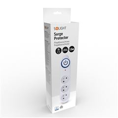 Solight prepäťová ochrana, 3z, 1,5m, biela