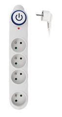Solight prepäťová ochrana, 150J, 4 zásuvky, 3m, biela