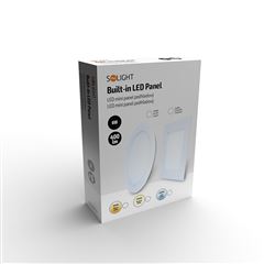 Solight LED mini panel, podhľadový, 6W, 400lm, 3000K, tenký, štvorcový, biely