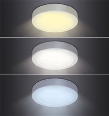 Solight LED mini panel CCT, prisazený, 18W, 1530lm, 3000K, 4000K, 6000K, okrúhly