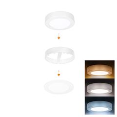 Solight LED mini panel kúpeľňový 2v1, 3CCT, podhľadový / prisadený, 12W, 1020lm, IP54, biela, okrúhly