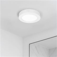 Solight LED mini panel kúpeľňový 2v1, 3CCT, podhľadový / prisadený, 12W, 1020lm, IP54, biela, okrúhly
