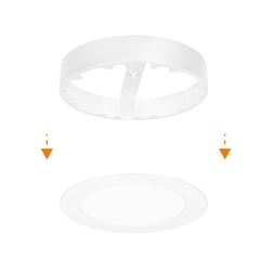 Solight LED mini panel kúpeľňový 2v1, 3CCT, podhľadový / prisadený, 12W, 1020lm, IP54, biela, okrúhly