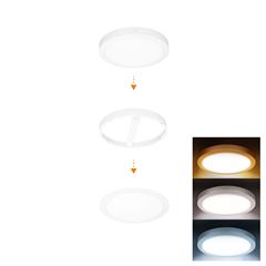 Solight LED mini panel kúpeľňový 2v1, 3CCT, podhľadový / prisadený, 18W, 1530lm, IP54, biela, okrúhly