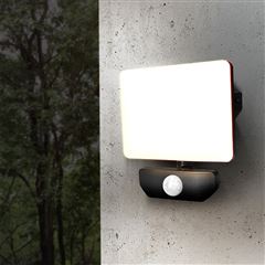 Solight LED reflektor Quick so senzorom, 10W, 850lm, 4000K, IP44, čierny
