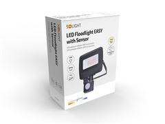Solight LED reflektor Easy so senzorom, 20W, 1600lm, 4000K, IP44, čierny