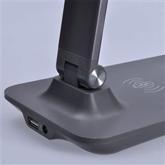 Solight LED stmievateľná lampička s bezdrôtovým nabíjaním, 10W,  zmena chromatickosti, sivá