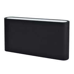 Solight LED vonkajšie nástenné osvetlenie Modena, 12W, 680lm, 120°, čierna
