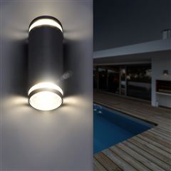 Solight LED vonkajšie nástenné osvetlenie Potenza, 2x GU10, čierna_použité zboží