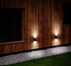 Solight LED vonkajšie nástenné osvetlenie Potenza, 2x GU10, čierna_použité zboží