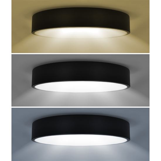 Solight LED stropné osvetlenie LECCE, 3CCT, 36W, 2100lm, 30cm, 3000/4000/6000K, čierna
