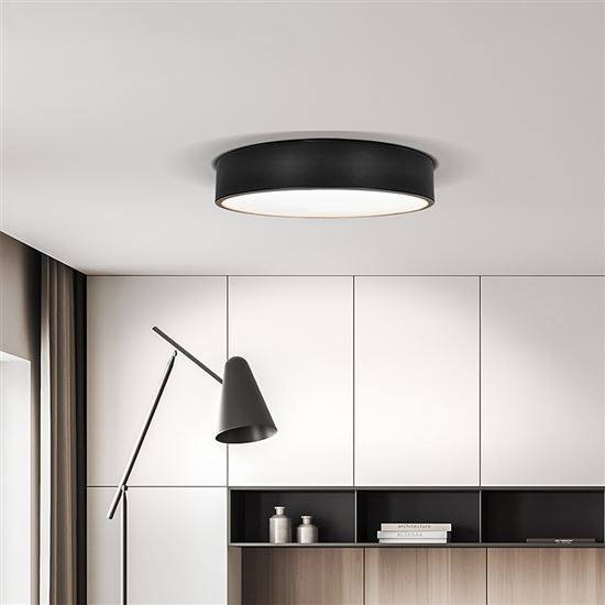 Solight LED stropné osvetlenie LECCE, 3CCT, 36W, 2100lm, 30cm, 3000/4000/6000K, čierna