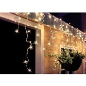 Solight LED vianočné záves, cencúle, 120 LED, 3m x 0,7m, prívod 6m, vonkajšie, teplé biele svetlo, pamäť,časovač