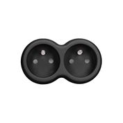 Solight rozbočovač, 2x 10A, čierny