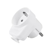 Solight zástrčka uhlová, s priebežnou zásuvkou