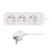 Solight predlžovací prívod 3m, 3 zásuvky, 16A/3680W, PVC, biely