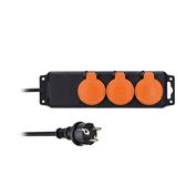 Solight predlžovací prívod 5m, 3 zásuvky IP44, 3 x 2.5mm2, kábel guma-neoprén H07RN-F