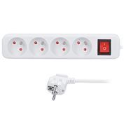 Solight predlžovací prívod 3m, 4 zásuvky, vypínač, 16A/3680W, PVC, biely