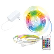 Solight LED SMD RGB pásik, sada s adaptérom, 3m, dialkový ovladač, 10W/m, multicolor