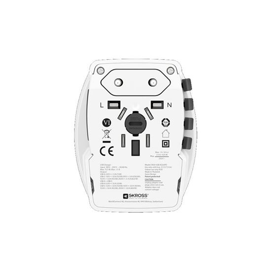 SKROSS Cestovný adaptér MUV USB AC30PD, univerzálny, neuzemnený, USB A+C 30W
