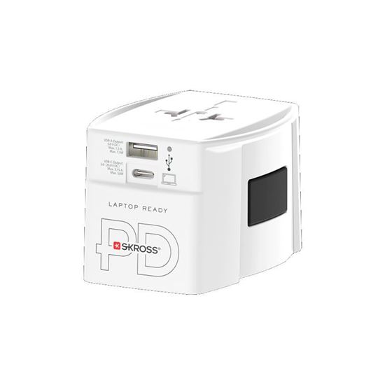 SKROSS Cestovný adaptér MUV USB AC30PD, univerzálny, neuzemnený, USB A+C 30W