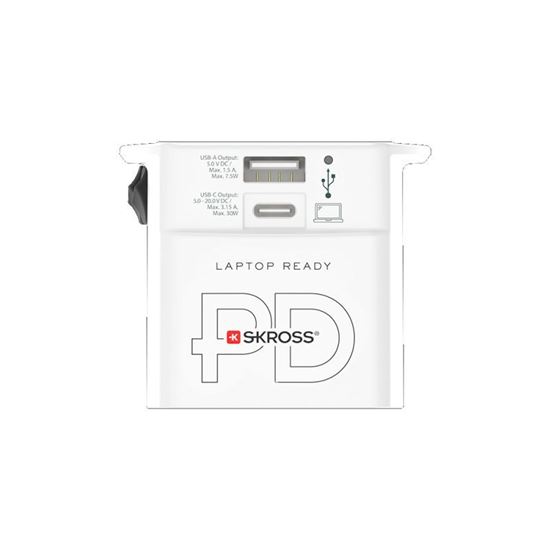 SKROSS Cestovný adaptér MUV USB AC30PD, univerzálny, neuzemnený, USB A+C 30W