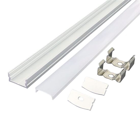 Solight hliníková lišta s bočnicami pre LED pásiky, 22x17x8mm, mliečny difúzor, 1m