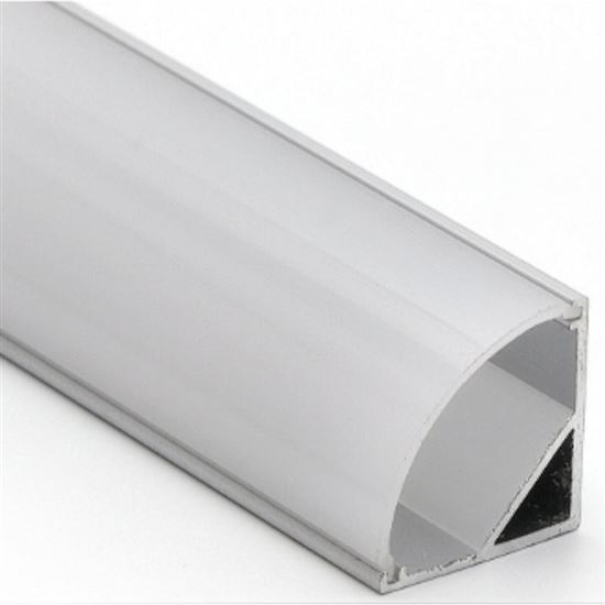Solight hliníková lišta pre LED pásiky, rohová, 16x16mm, mliečny difúzor, 1m