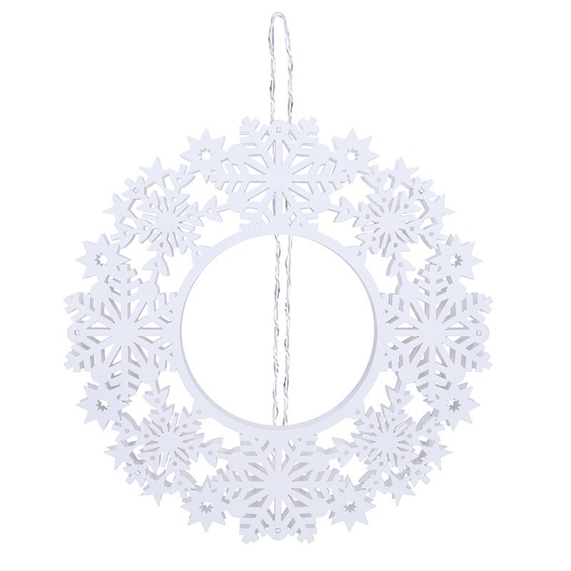 Solight LED drevený vianočný veniec, 10x LED, biela, 30cm, časovač, 2x AA